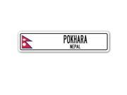 POKHARA NEPAL Street Sign Nepalese flag city country road wall gift