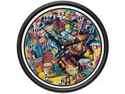 JAZZ CLUB 1 Wall Clock musician bar art print artwork