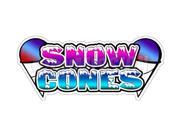 SNOW CONES I Concession Decal sno kone cone sign stand