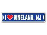 I LOVE VINELAND NEW JERSEY Street Sign nj city state us wall road décor gift