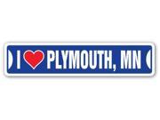 I LOVE PLYMOUTH MINNESOTA Street Sign mn city state us wall road décor gift