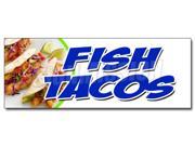 48 FISH TACOS DECAL sticker fried grilled fresh tasty guacamole burrito