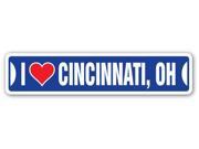 I LOVE CINCINNATI OHIO Street Sign oh city state us wall road décor gift