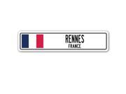 RENNES FRANCE Street Sign French flag city country road wall gift