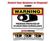 SECURITY SURVEILLANCE SIGNS 1 Sign 3 Free Decal video