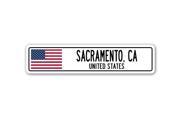 SACRAMENTO CA UNITED STATES Street Sign American flag city country gift