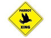 PARROT CROSSING Sign xing tropical bird macaw gift