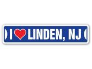 I LOVE LINDEN NEW JERSEY Street Sign nj city state us wall road décor gift
