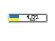 MELITOPOL UKRAINE Street Sign Ukrainian flag city country road wall gift
