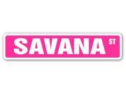 SAVANA Street Sign name kids childrens room door bedroom girls boys gift