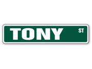 TONY Street Sign name kid child boy girl room bedroom gift