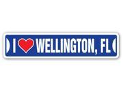 I LOVE WELLINGTON FLORIDA Street Sign fl city state us wall road décor gift