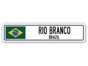 RIO BRANCO BRAZIL Street Sign Brazilian flag city country road wall gift