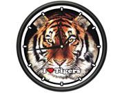 TIGER Wall Clock cat zoo animal print decor lsu gift