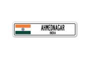 AHMEDNAGAR INDIA Street Sign Indian flag city country road wall gift