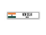 NEW DELHI INDIA Street Sign Indian flag city country road wall gift