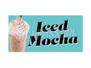 ICED MOCHA Decal cold coffee drink signs cart stand new