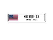 RIVERSIDE CA UNITED STATES Street Sign American flag city country gift
