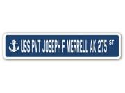 USS PVT JOSEPH F MERRELL AK 275 Street Sign navy ship veteran sailor vet usn gift
