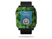MightySkins Protective Vinyl Skin Decal for Pebble Time Smart Watch cover wrap sticker skins Weed