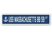 USS MASSACHUSETTS BB 59 Street Sign navy ship veteran sailor vet usn gift