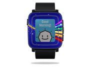MightySkins Protective Vinyl Skin Decal for Pebble Time Smart Watch cover wrap sticker skins Rainbow Twist