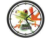 FROG 1 Wall Clock green frogs art animal decor toad gift