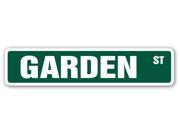 GARDEN Street Sign gift gardener flowers plants florist home park trees rose