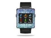 MightySkins Protective Vinyl Skin Decal for Garmin Vivoactive Smartwatch cover wrap sticker skins Carved Blue