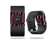 MightySkins Protective Vinyl Skin Decal for Fitbit Surge Watch cover wrap sticker skins Zebra Pink