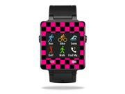 MightySkins Protective Vinyl Skin Decal for Garmin Vivoactive Smartwatch cover wrap sticker skins Pink Check