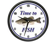 TIME TO FISH BASS Wall Clock fisher fisherman boat fish bass tackle gift