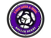 ROLLER DERBY Wall Clock fight like a girl ring skate skates skating gift