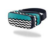 MightySkins Protective Vinyl Skin Decal for Samsung Gear VR Original cover wrap sticker skins Teal Chevron