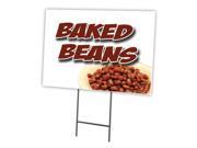 BAKED BEANS 12 x16 Yard Sign Stake outdoor plastic coroplast window
