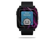 MightySkins Protective Vinyl Skin Decal for Pebble Time Smart Watch cover wrap sticker skins Purple Future