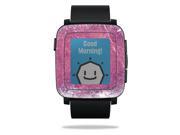 MightySkins Protective Vinyl Skin Decal for Pebble Time Smart Watch cover wrap sticker skins Purple Swirls