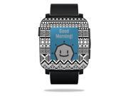 MightySkins Protective Vinyl Skin Decal for Pebble Time Smart Watch cover wrap sticker skins Black Aztec