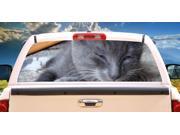 GREY CAT Rear Window Graphic truck view thru vinyl decal back
