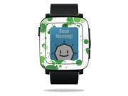 MightySkins Protective Vinyl Skin Decal for Pebble Time Smart Watch wrap cover sticker skins Green Drops