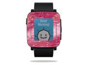 MightySkins Protective Vinyl Skin Decal for Pebble Time Smart Watch cover wrap sticker skins Pink Diamonds