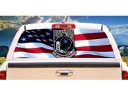 POW US FLAG Rear Window Graphic decal tint view thru vinyl