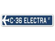 C 36 ELECTRA Street Sign military aircraft air force plane pilot gift