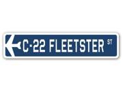 C 22 FLEETSTER Street Sign military aircraft air force plane pilot gift