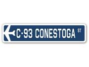 C 93 CONESTOGA Street Sign military aircraft air force plane pilot gift