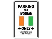 PARKING FOR IVORIAN ONLY cote d Ivoire flag national pride love gift