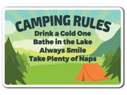CAMPING RULES Novelty Sign relax camp vacation trip tent gift