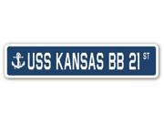 USS KANSAS BB 21 Street Sign navy ship veteran sailor vet usn gift