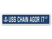 USS CHAIN AGOR 17 Street Sign navy ship veteran sailor vet usn gift