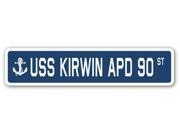 USS KIRWIN APD 90 Street Sign navy ship veteran sailor vet usn gift